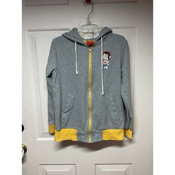 Japanese Banana Chippy A Jolly Monkey Gray Hoodie jacket size medium kawaii - Picture 1 of 15